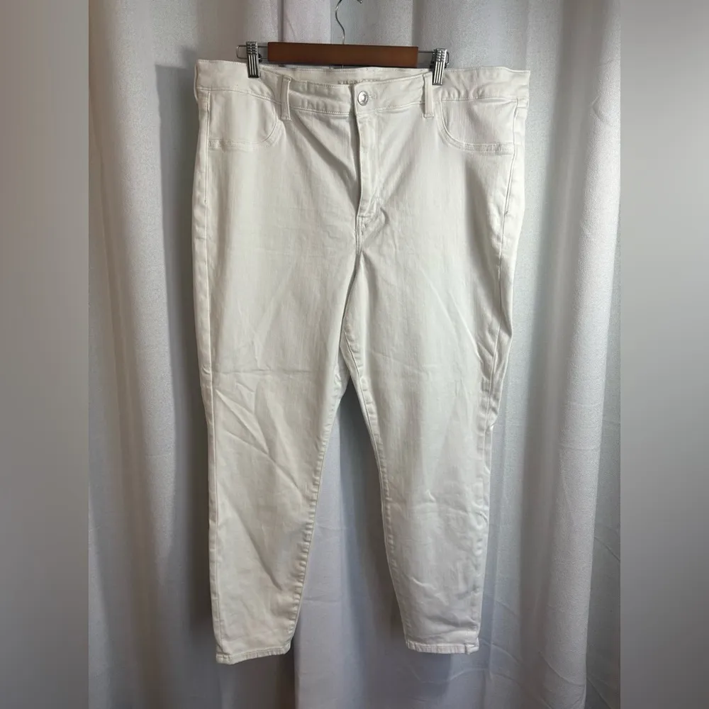 American Eagle Next Level High Rise White Jegging Jeans‎ Plus Size 22 0412 - Image 3