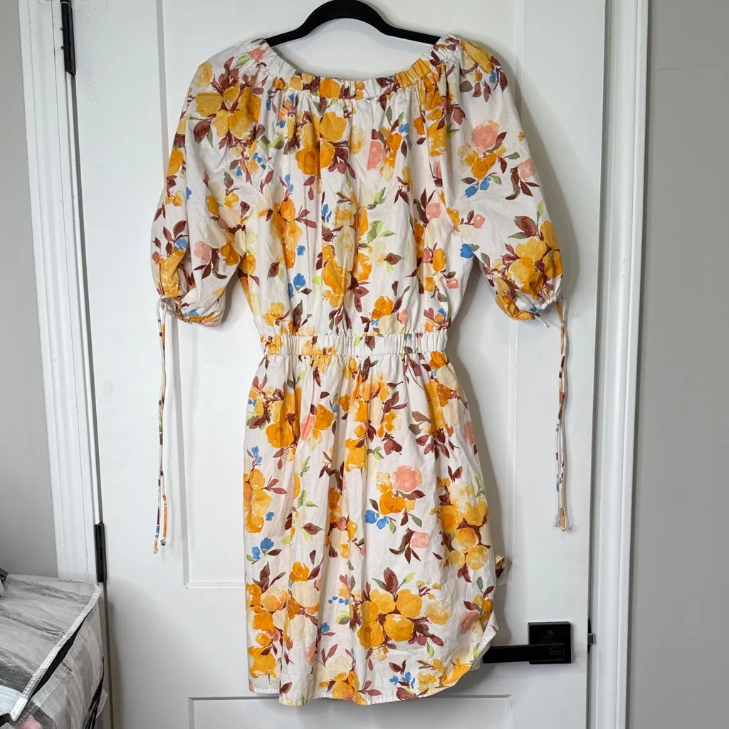 Abercrombie & Fitch Poplin Puff Sleeve Floral Mini Dress - size LT - Image 9