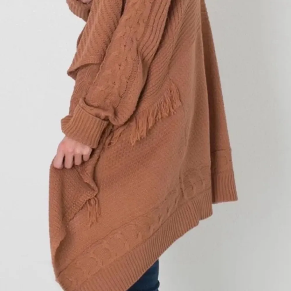 Kori America Rust Longline Boho Fringed Open Cardigan Size Small/Medium - Image 8