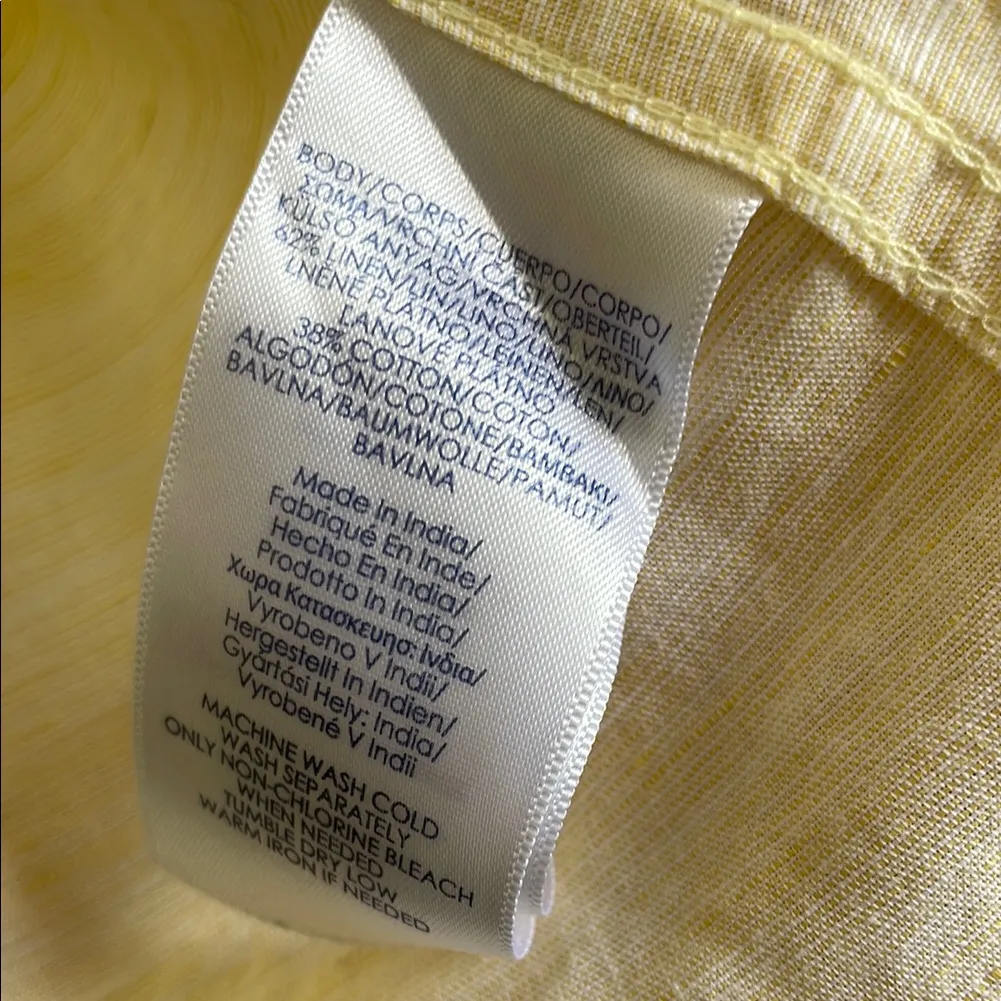 Chaps Butter Yellow Coastal, Preppy Button Down Shirt - Image 4