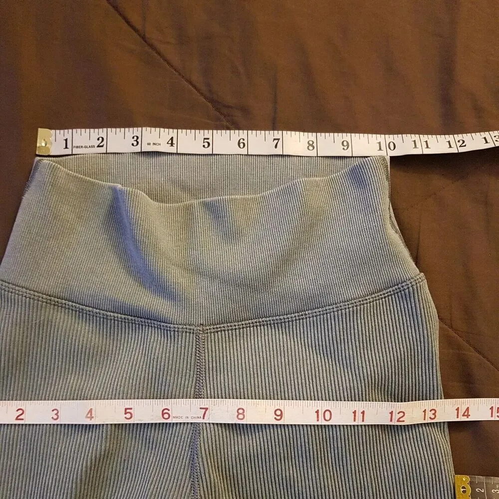 Thermal Leggings Thighs Textured Sz XS- Small Stretch Ribbed High Waisted - Image 4