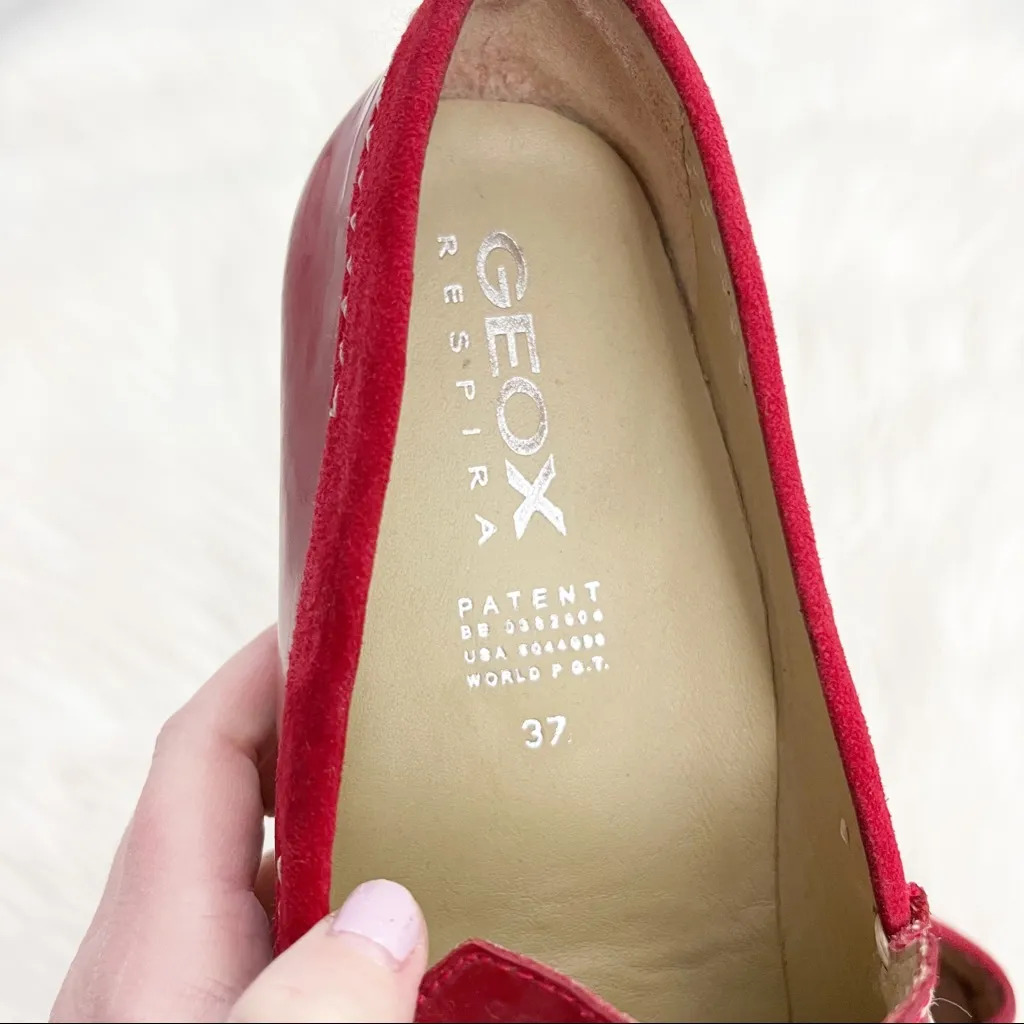 Geox Red Respira Patent Leather Loafer Flats - Image 6