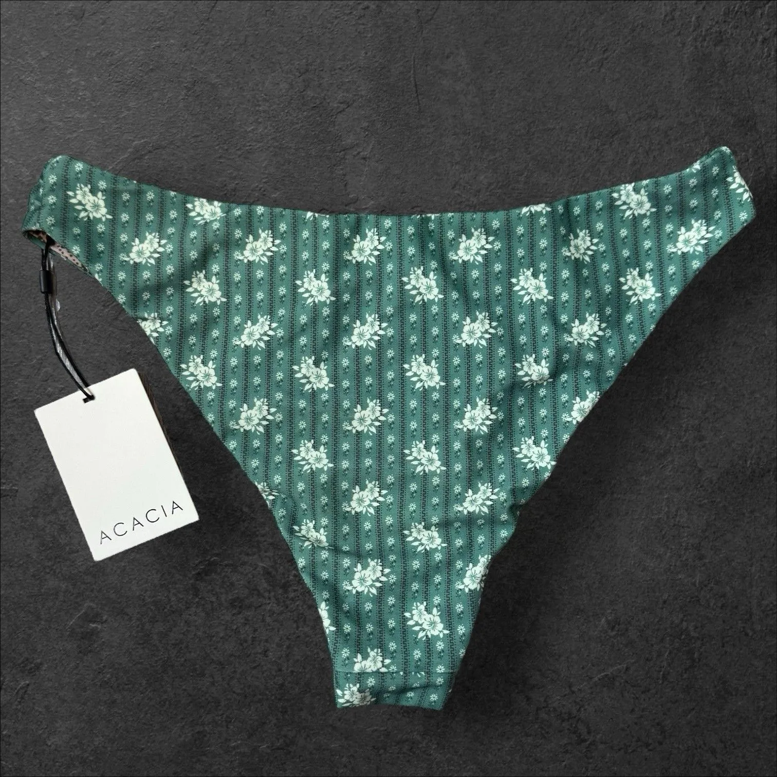 Acacia Swim Zuma Bikini Bottom Size S Green Floral Aimi Animal Print Mada NWT - Image 2