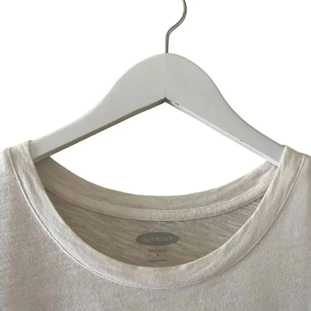 Old Navy Human Kind Ivory Bohemian Everyday Wear Cotton Short Sleeves SP # 1374 - Image 2