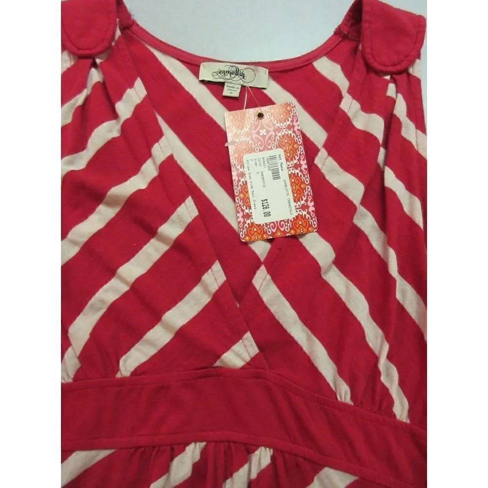 Camellia dress by Charlotte Tarantola red stripe Small NWT Red - Image 3