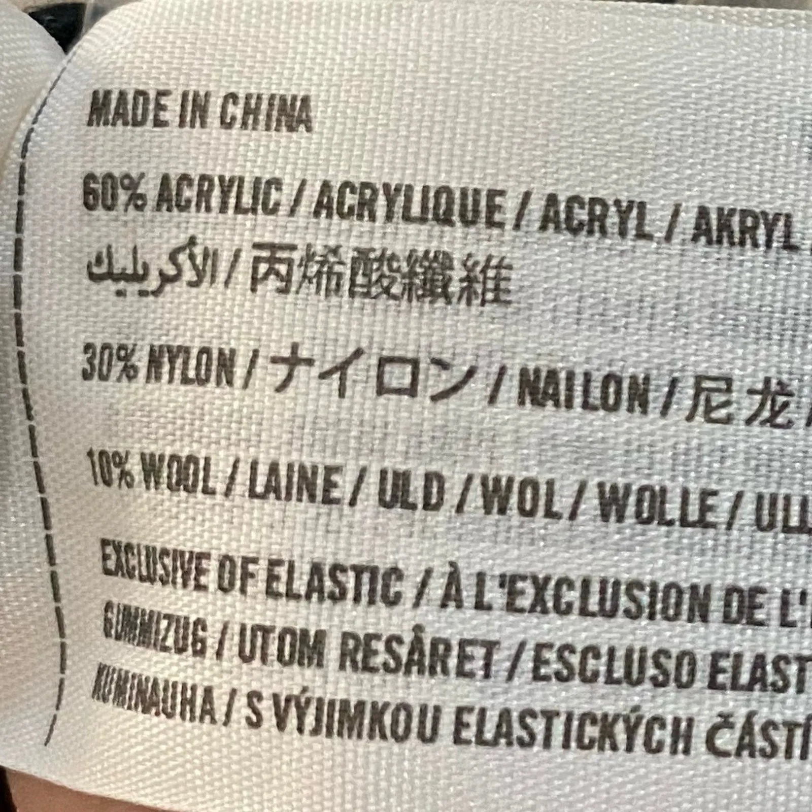 Abercrombie & Fitch Black & Cream Fair Isle Wool Blend Scarf - Image 4