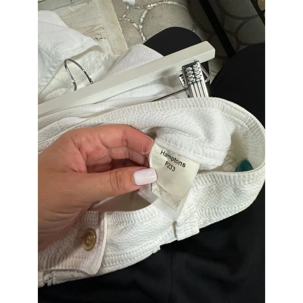 Piazza Sempione Long Sleeve Crop Jacket & Flare Pants Set White Women's 44 / M - Image 7