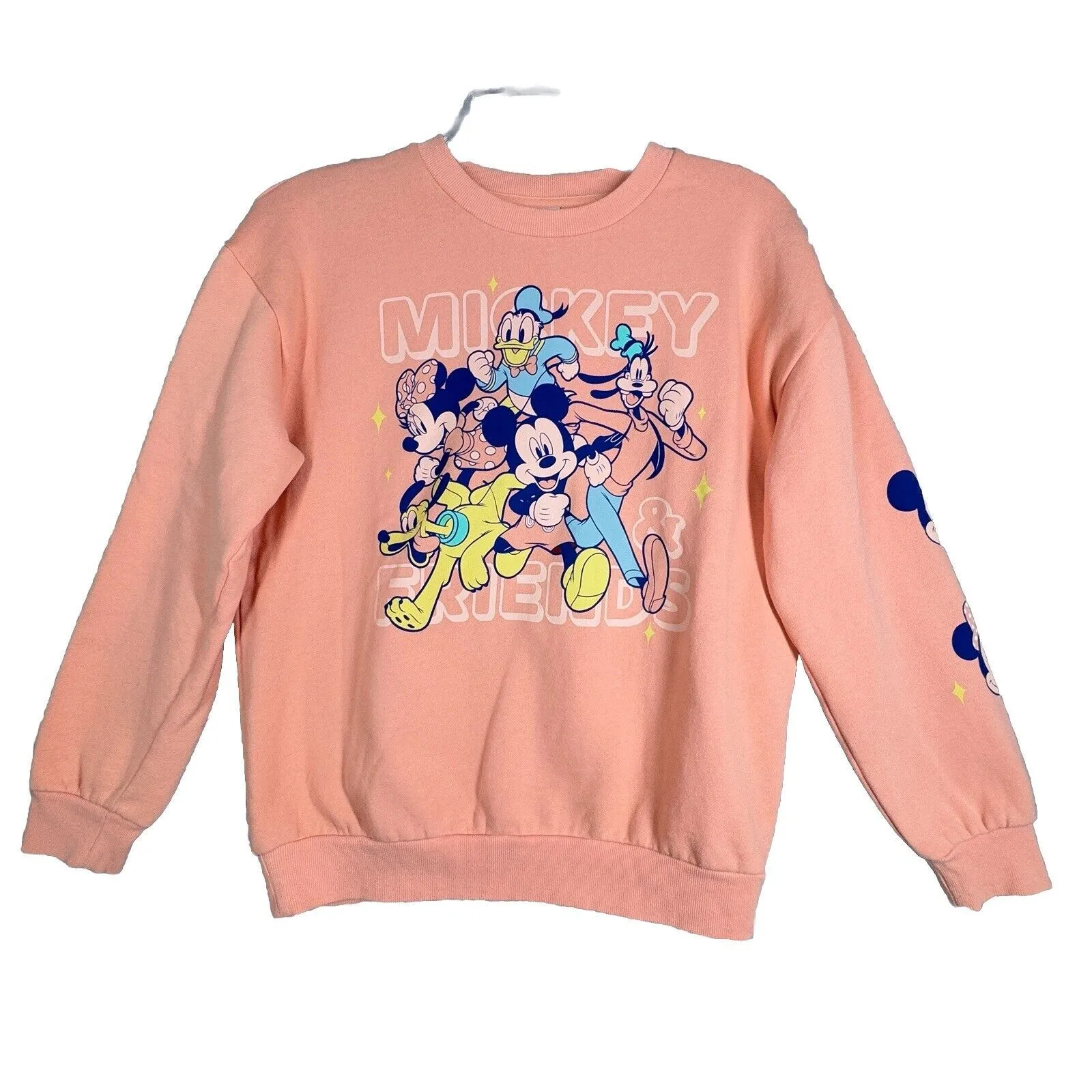 Mickey & Co Shirt Womens Medium Orange Graphic Sweatshirt Mickey Mouse Vacation - Image 1