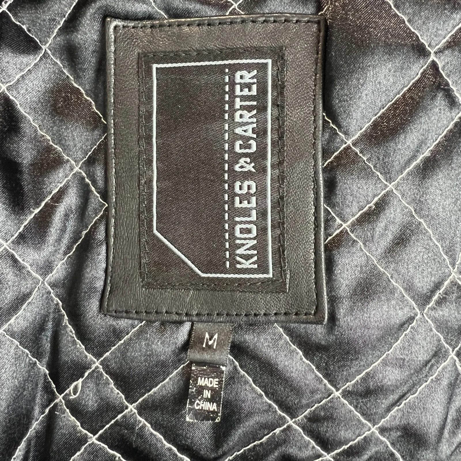 Knoles & Carter Italian Lamb Skin Leather Jacket Mens Medium Black Button Lined - Image 13