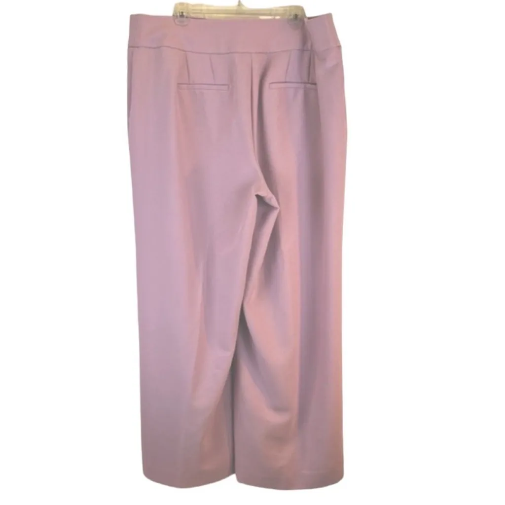 Lane Bryant The Allie Wide Leg Trouser Pants
Mauve Pique Textured Fabric Size 18 - Image 4