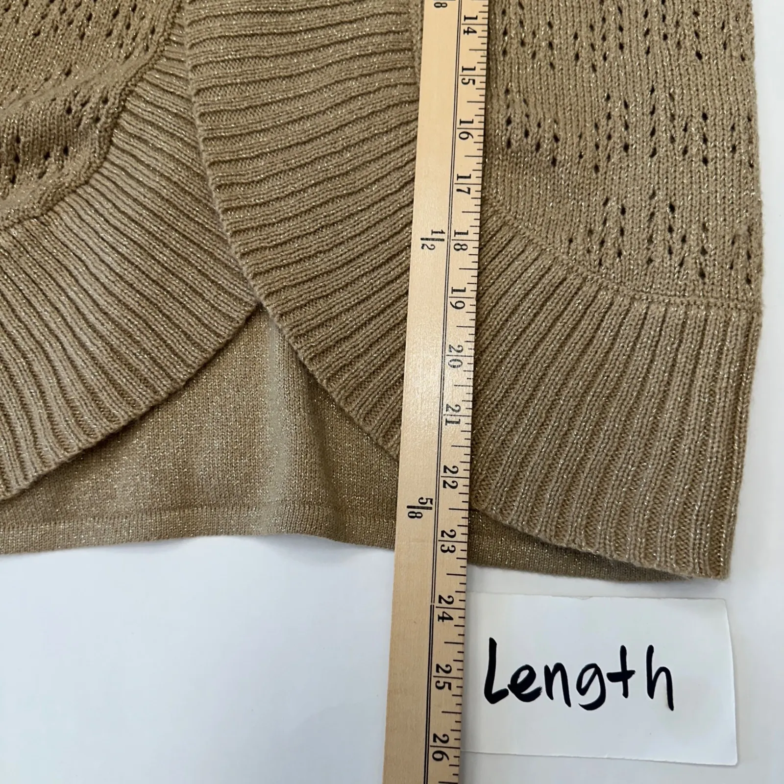 Laura Scott Petite Sweater Embellished Gold Knit Cardigan Women's‎ Small Petite - Image 12