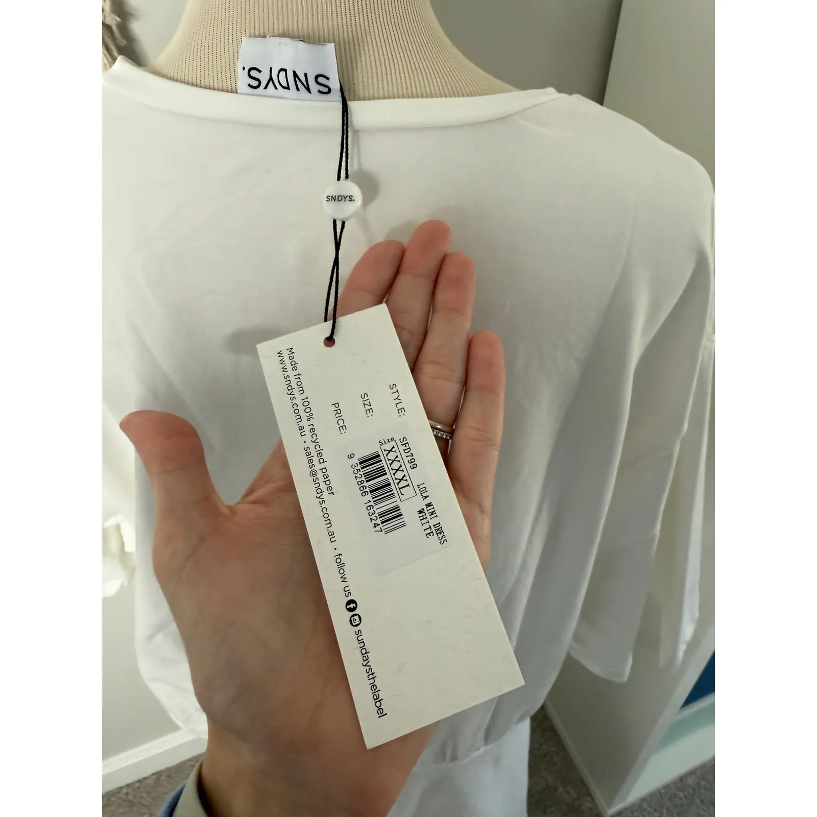 Revolve SNDYS. White Lola Mini Dress Short Cut - Image 4