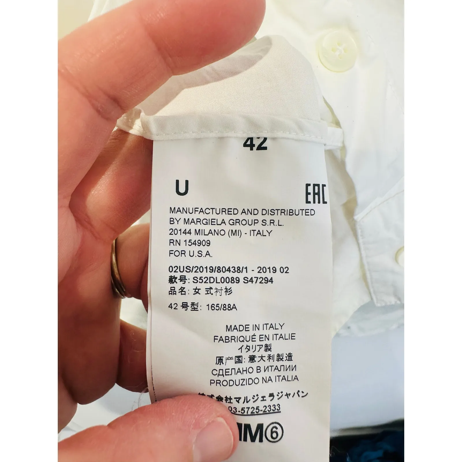 MM6 MAISON Martin Margiela White 100% Cotton Button Up Cape Style Top size EU 42 Size M - Image 9