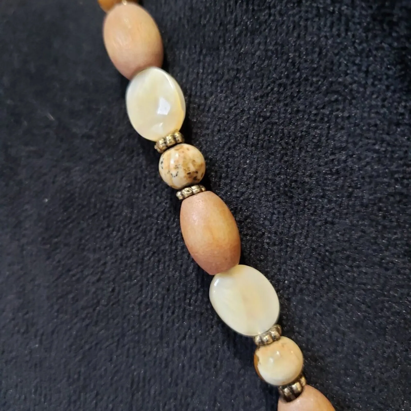 Women Fashion Gold Plated Mix Bead Enamel Square Monet Pendant Necklace - Image 5