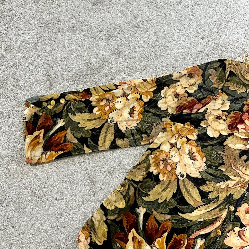 Soft Surroundings Icon Silk Velvet Poets Tunic Shirt Longsleeve in Multicolor PS - Image 6