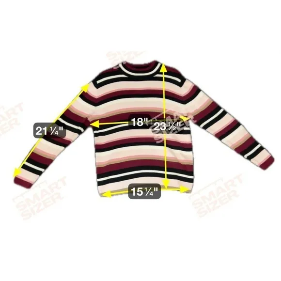 Karen Scott Women Large Stripe Mock Neck‎ Red Sweatshirt Casual Rainbow - Image 4