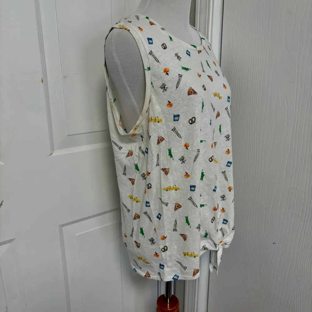 J Crew Tie Front Tank NYC Print - Image 5