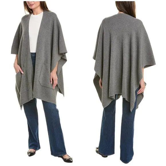 💕ST. JOHN💕 Wool-Blend Wrap ~ Dark Grey Melange One Size NWOT - Image 2