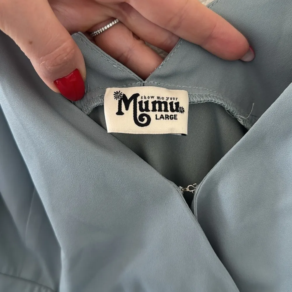 Show Me Your Mumu Mariah Silver Sage Wrap Maxi Dress - Image 6