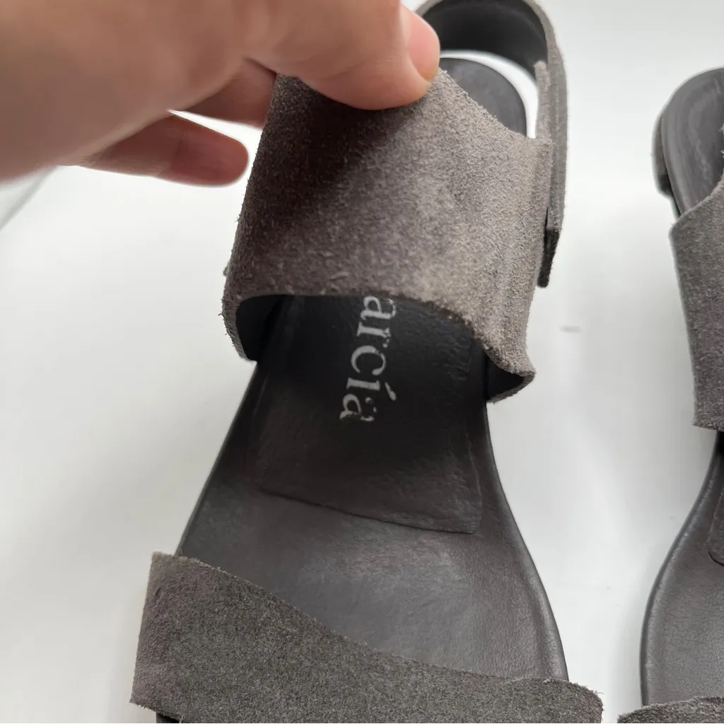 NWOB Pedro Garcia Celena Midi Slingback Sandals 35 US 5 grey suede leather - Image 4