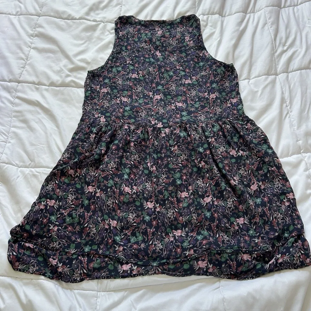 William Rast Blue Devondra Peasant A-line Dress Womens Floral Sleeveless - Image 7