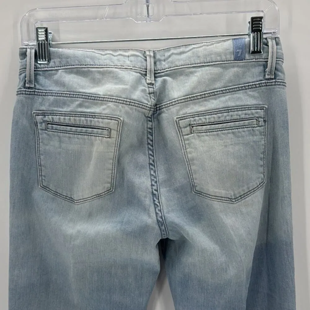 7 For All Mankind Dojo High Rise Flare Jeans button fly size 25 festival casual - Image 5