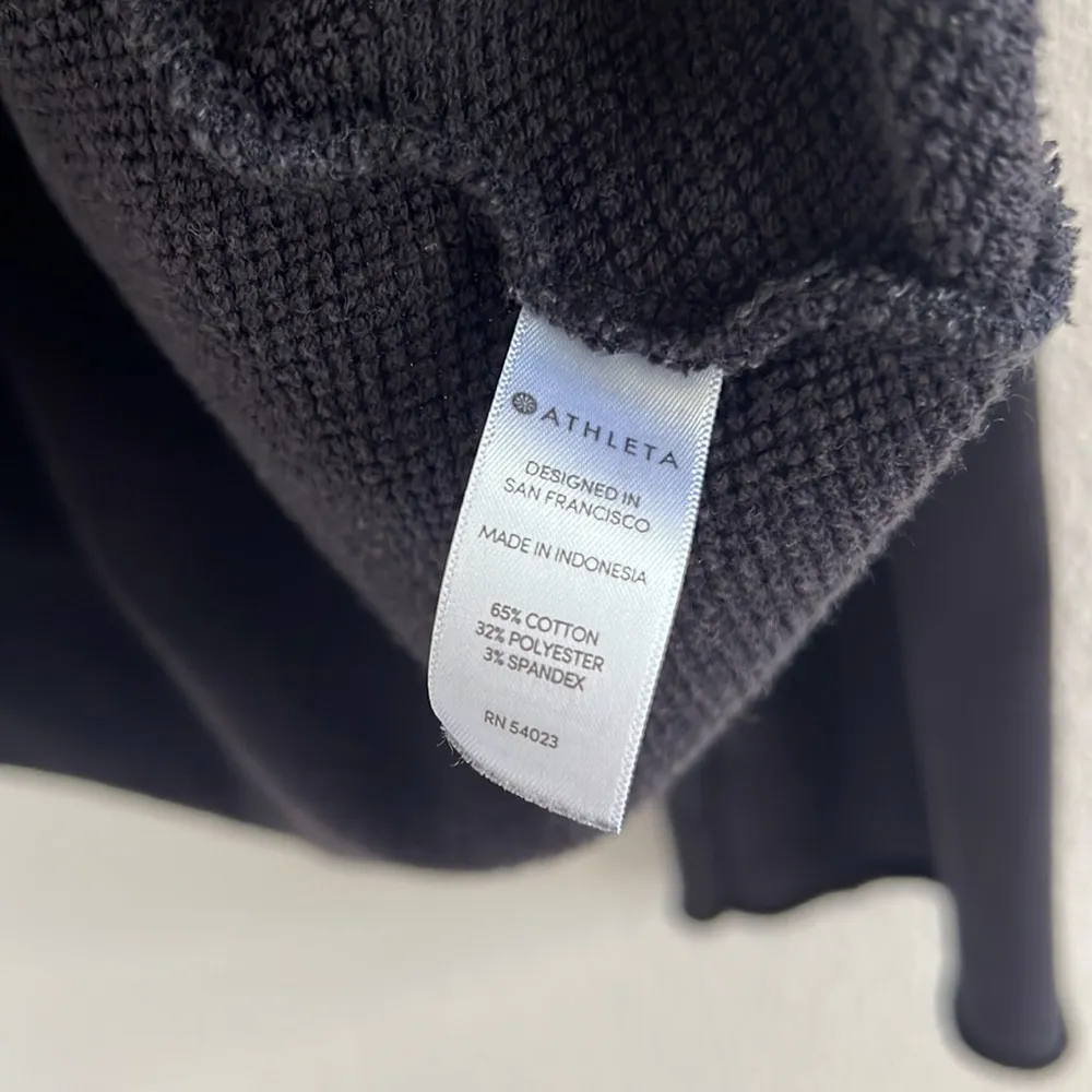 Athleta Black French Terry Pique Hoodie Style 211387-00 Medium - Image 4