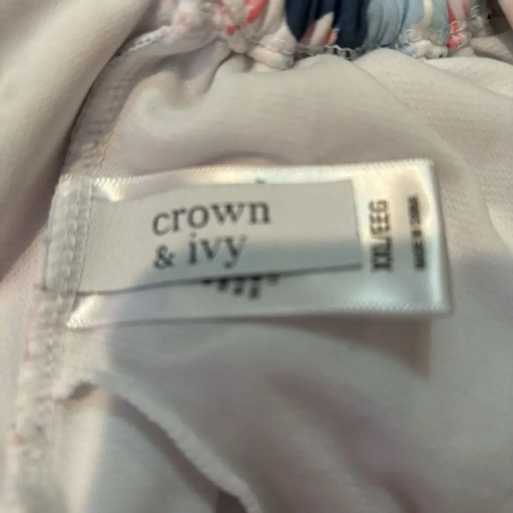 Crown & Ivy Women's Tankini‎ Swimsuit Top Blue Pink White Size XXL - Image 4