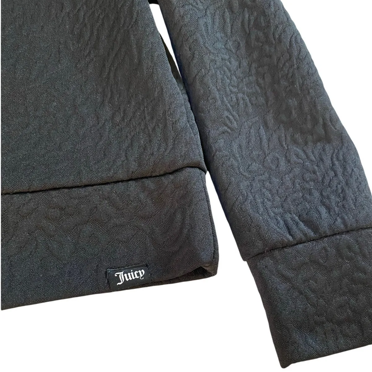 Juicy Couture Sport Black Quilted Crop Funnel Neck Pullover Sweatshirt - Image 11