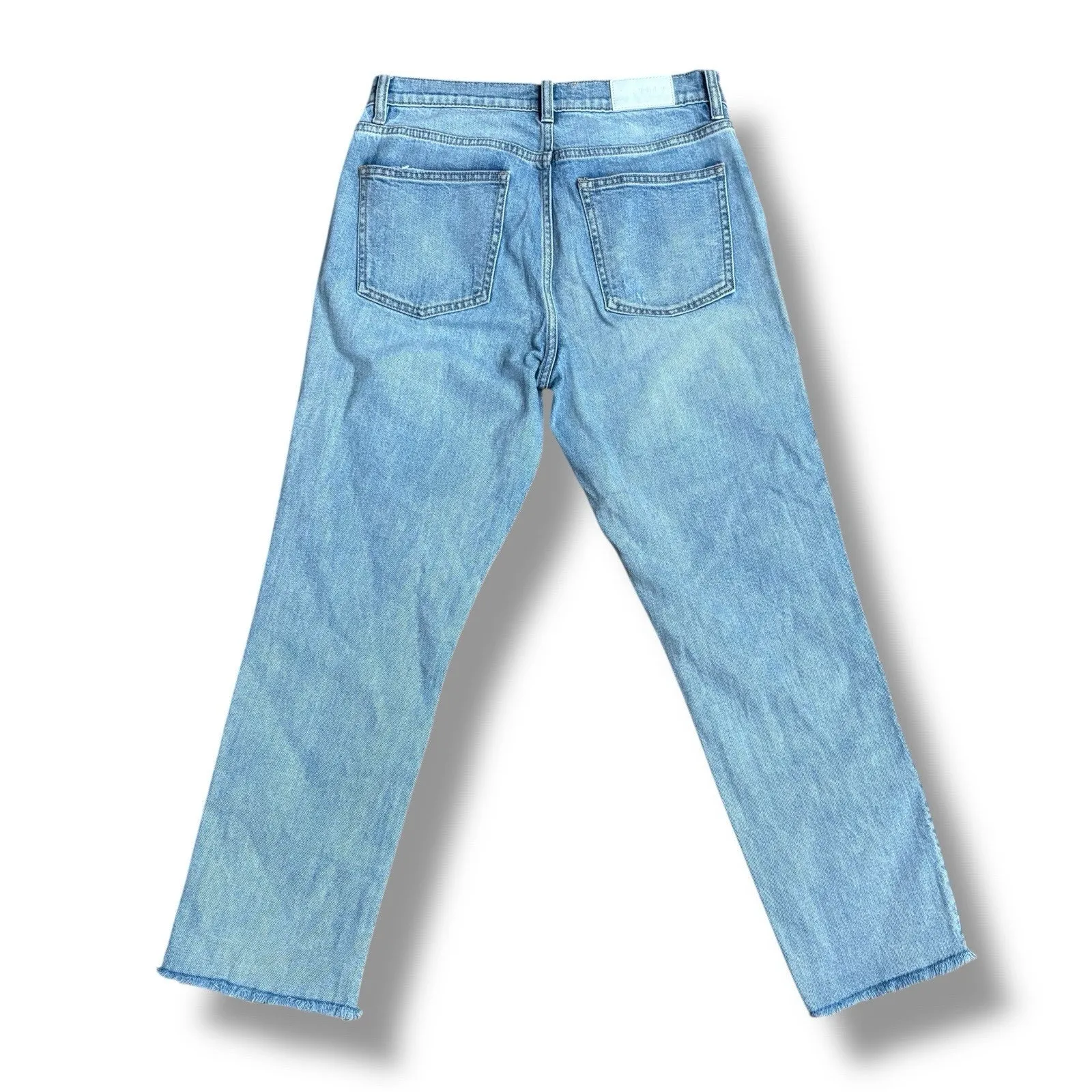 Pistola Size 28 Charlie High Rise Button Fly Light Wash Raw Hem Zipper Jeans - Image 5