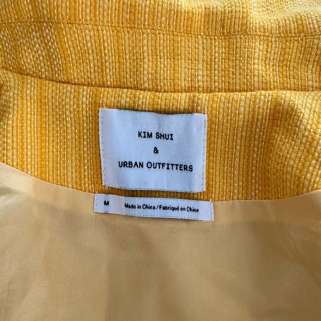 Kim Shui x Urban Outfitters Women’s Yellow Gab Blazer Jacket NWOT - Image 4