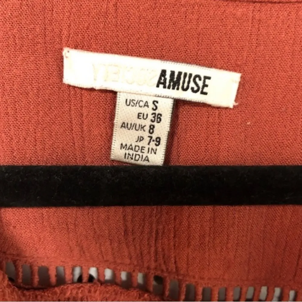 Terracotta Burnt Orange Button Down Blouse - Boho Like New Small - Image 6