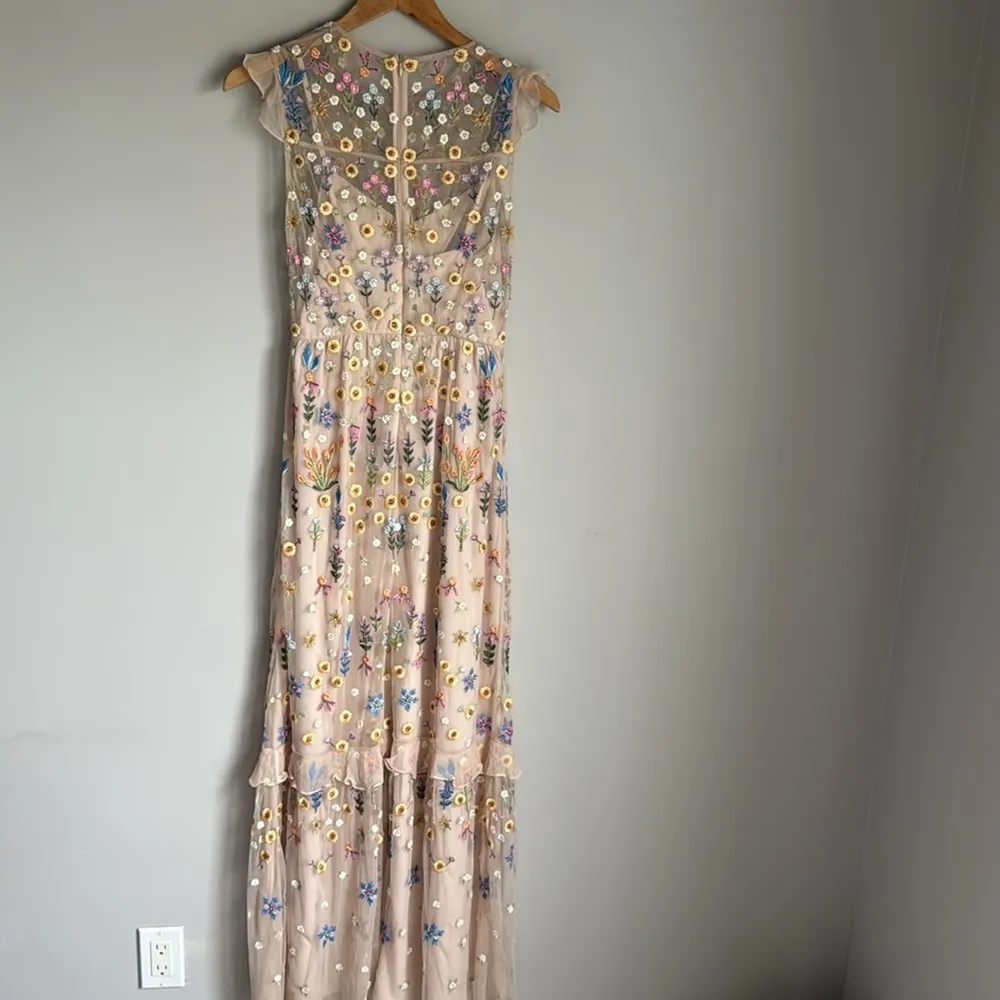 NEEDLE & THREAD Flowerbed Embroidery Gown in Petal 2 - Image 4
