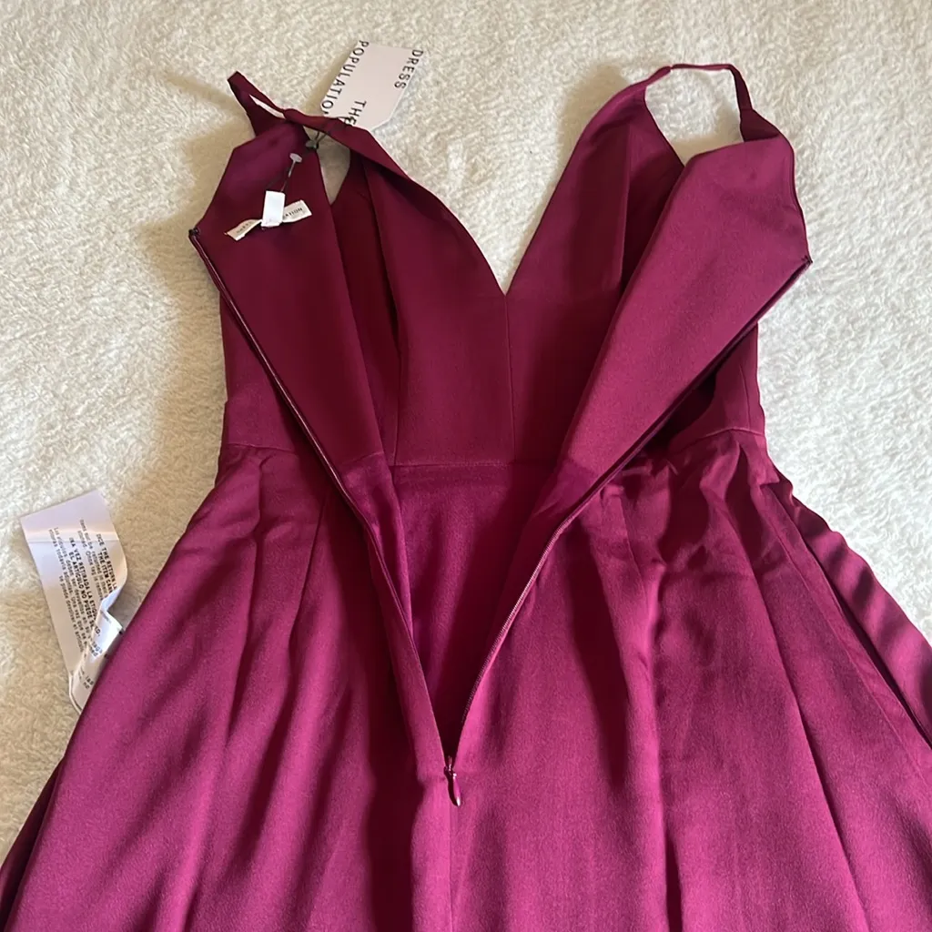 Dress The Population Parker Gown Fit & Flare Dark Magenta‎ S NWT - Image 11