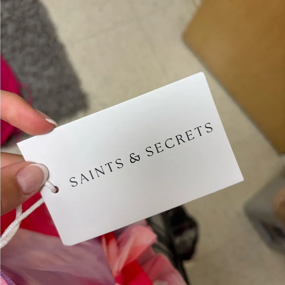 NWT  Crush On You Split Ruffle Midi Dress Pink Women’s size Small - Image 8