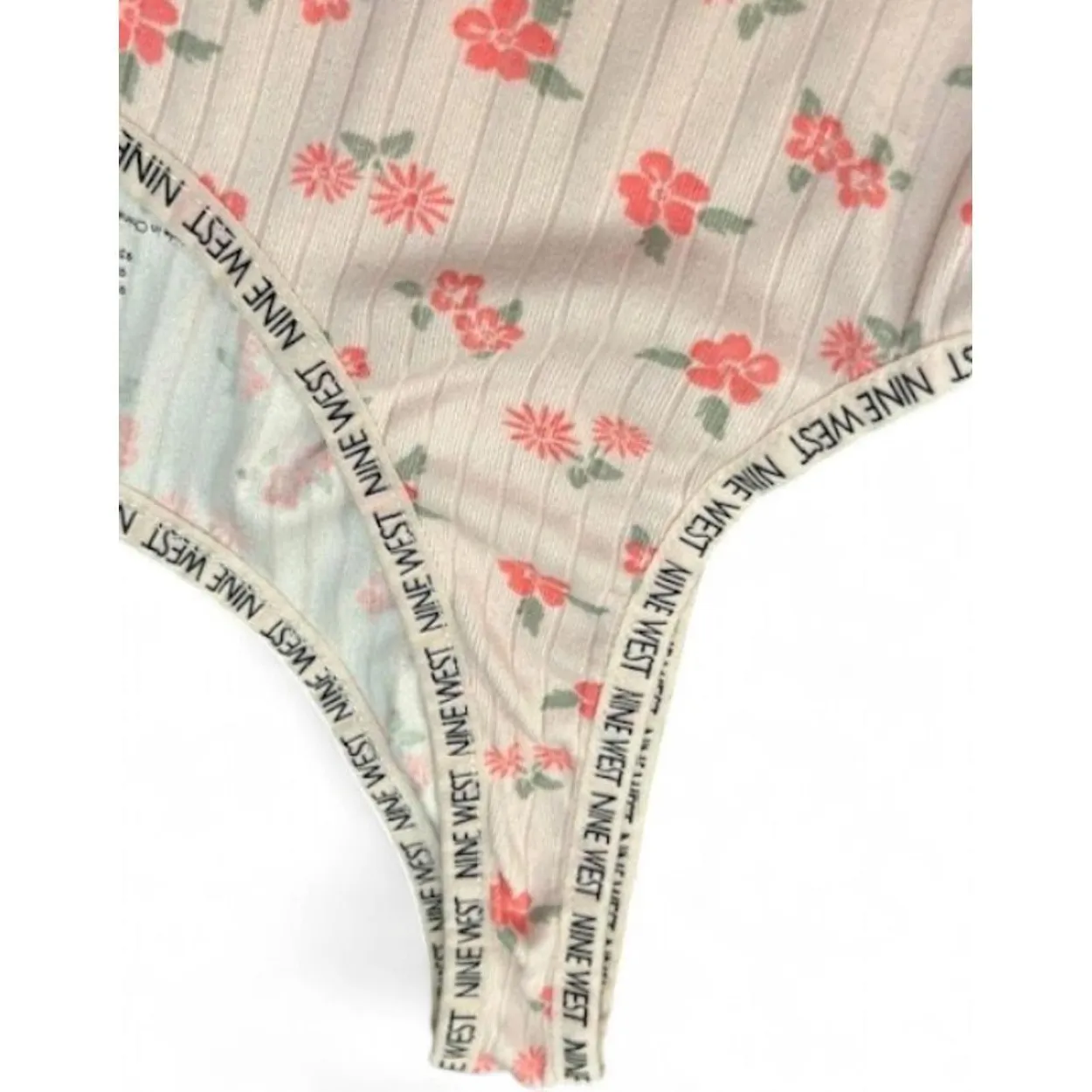 Nine West Women's Ribbed Light Pink Sleep Tank M‎ Floral Dainty Coquette - Image 6