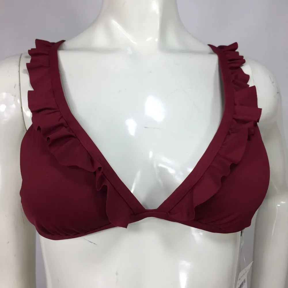 Chelsea28 Ruffle Triangle Cross Back Bikini Top - Image 8