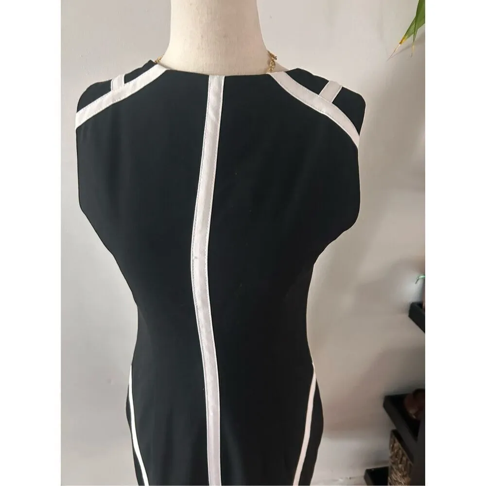 Calvin Klein, black and white classy work dress sleeveless - Image 4