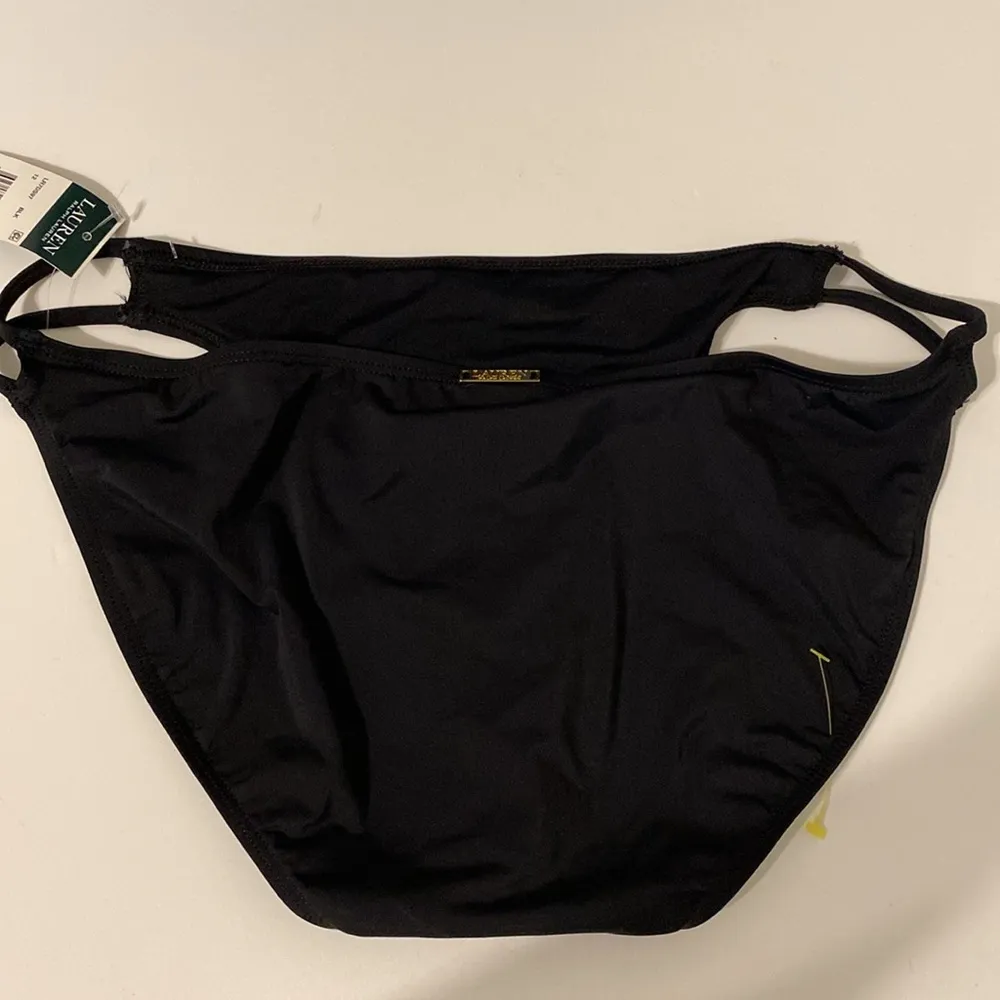 Ralph Lauren Black Bikini Swimwear bottom Strappy open side size 12 NWT sexy - Image 2