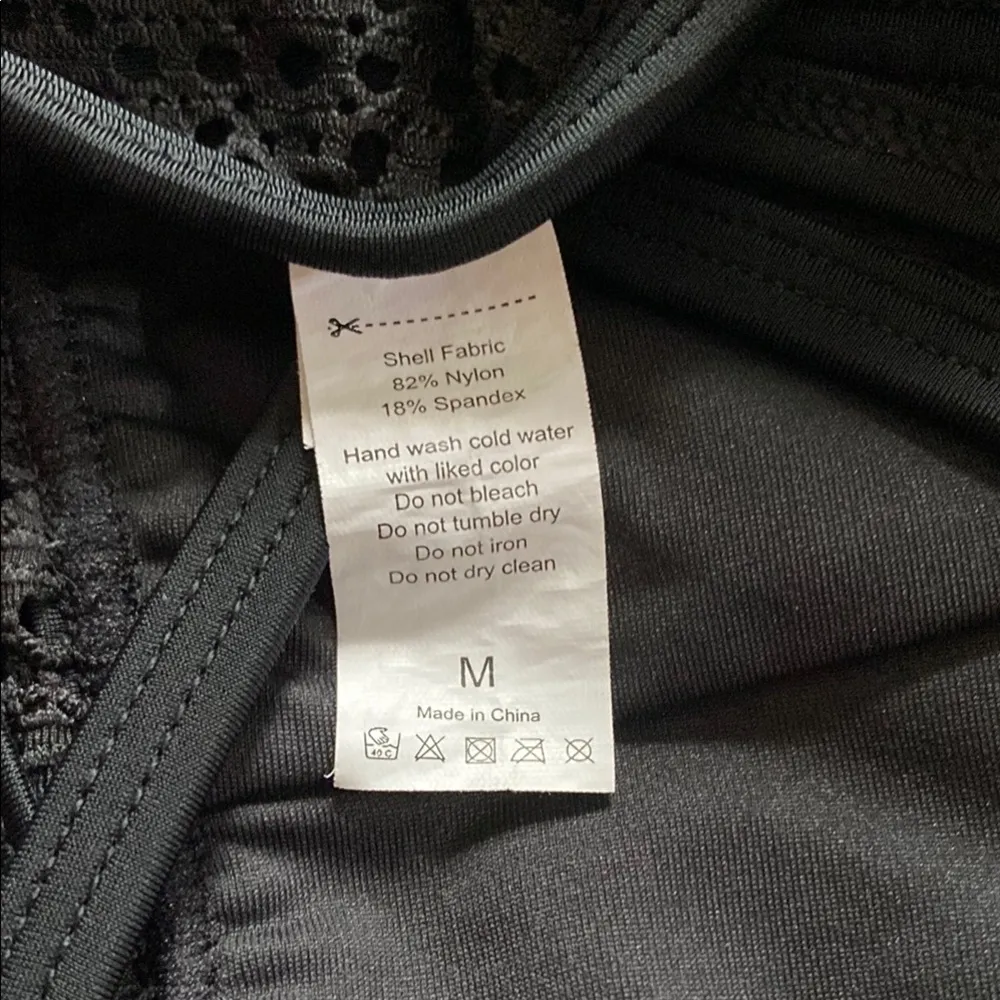 Black One Piece Crochet Swimsuit with Deep V - Image 8