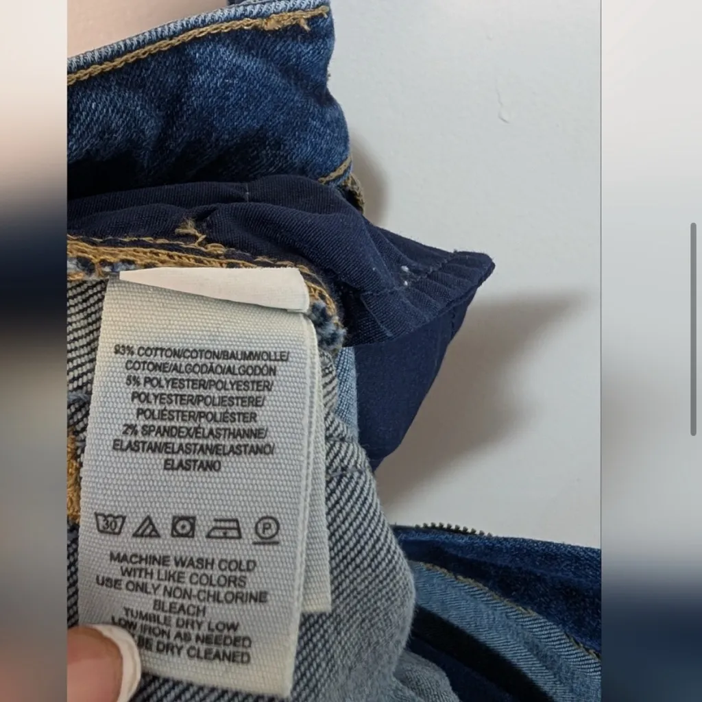 Free People - Dark Wash High Rise Raw Hem Deep Indigo Blue Slim Jeans Size 29 - Image 8