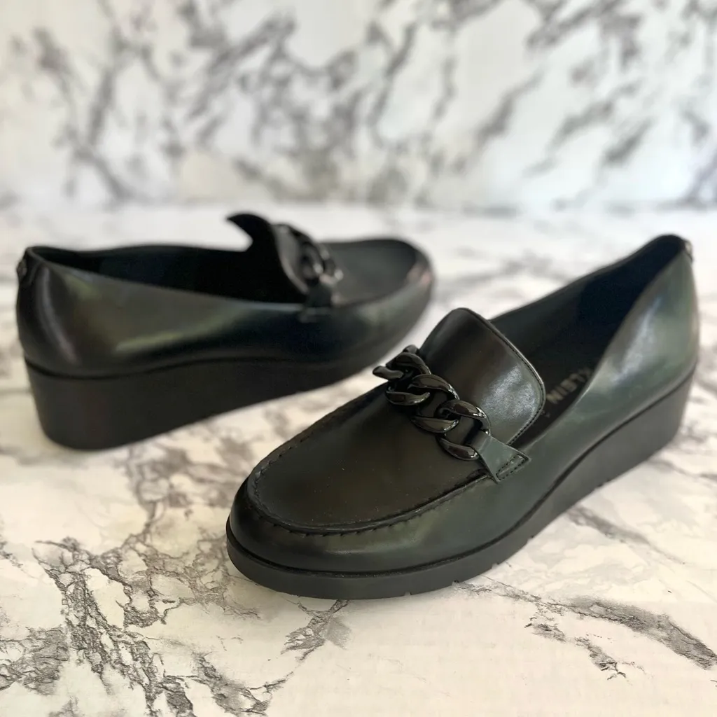 Anne Klein Qiana iflex Black Wedge Chain Loafer 10 - Image 2