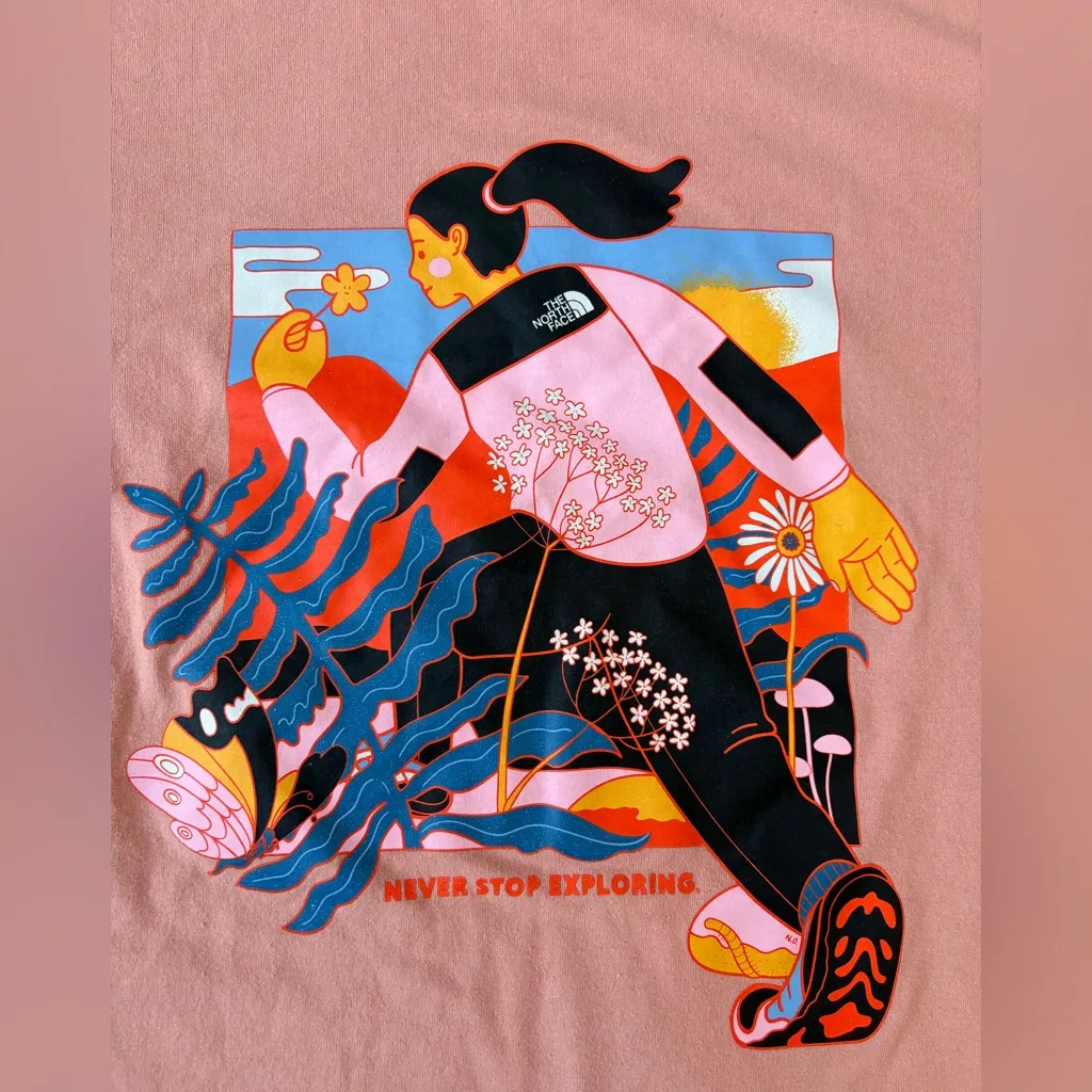 The North Face International Women’s Day Graphic T-shirt Pink Plus Size 3X - Image 2