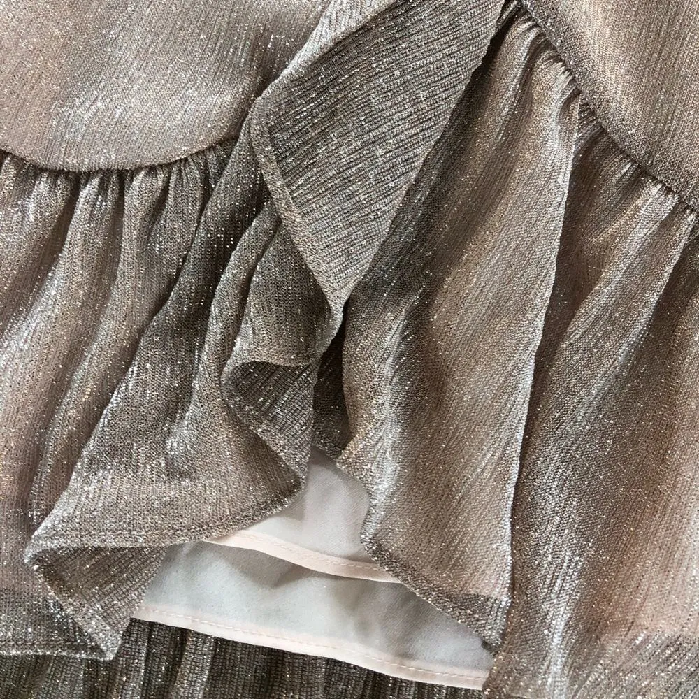 Saks 5th Avenue Blush Shimmer Wrap Dress NWT M - Image 8