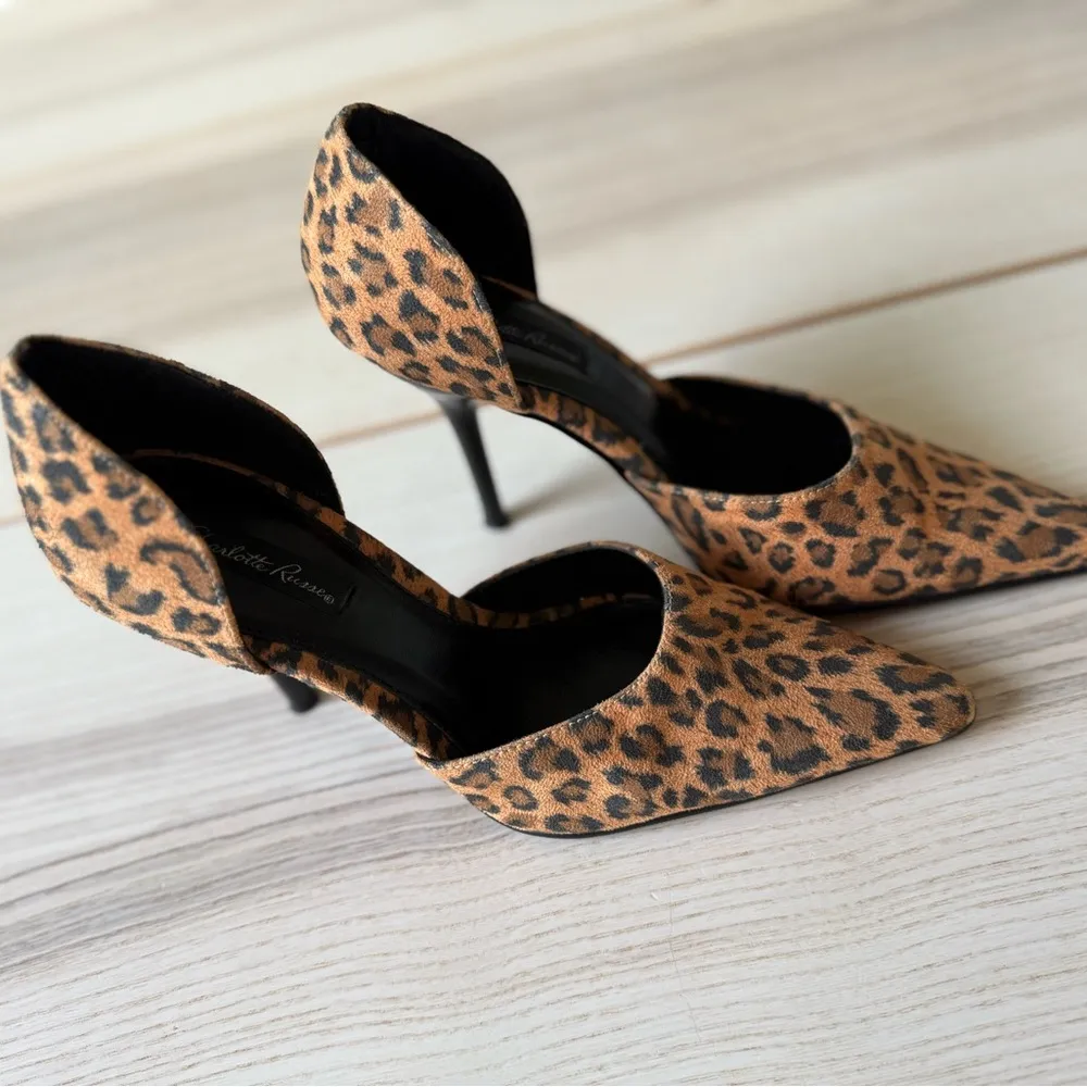 Leopard print pumps 3 inch heel luxury glam women size 7 Tan - Image 9