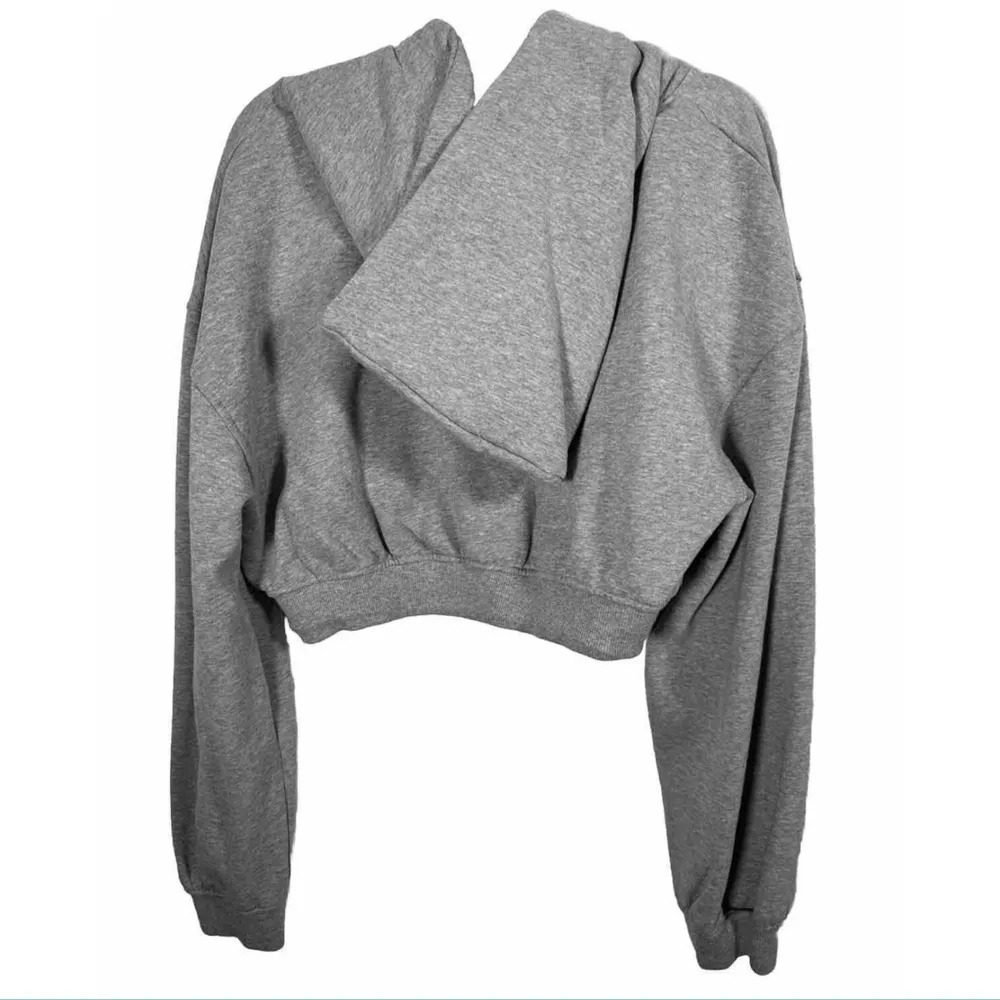 For Love & Lemons Gray Cropped Hoodie Sweatshirt & Joggers XL Set New VS FLL NWT - Image 3