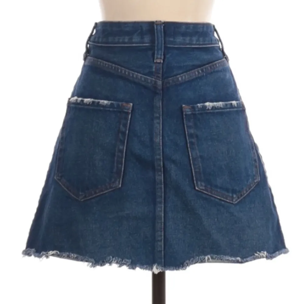 Abercrombie‎ & Fitch Zoe Natural Rise Vintage A-Line   Denim Mini Skirt 24/00 - Image 8