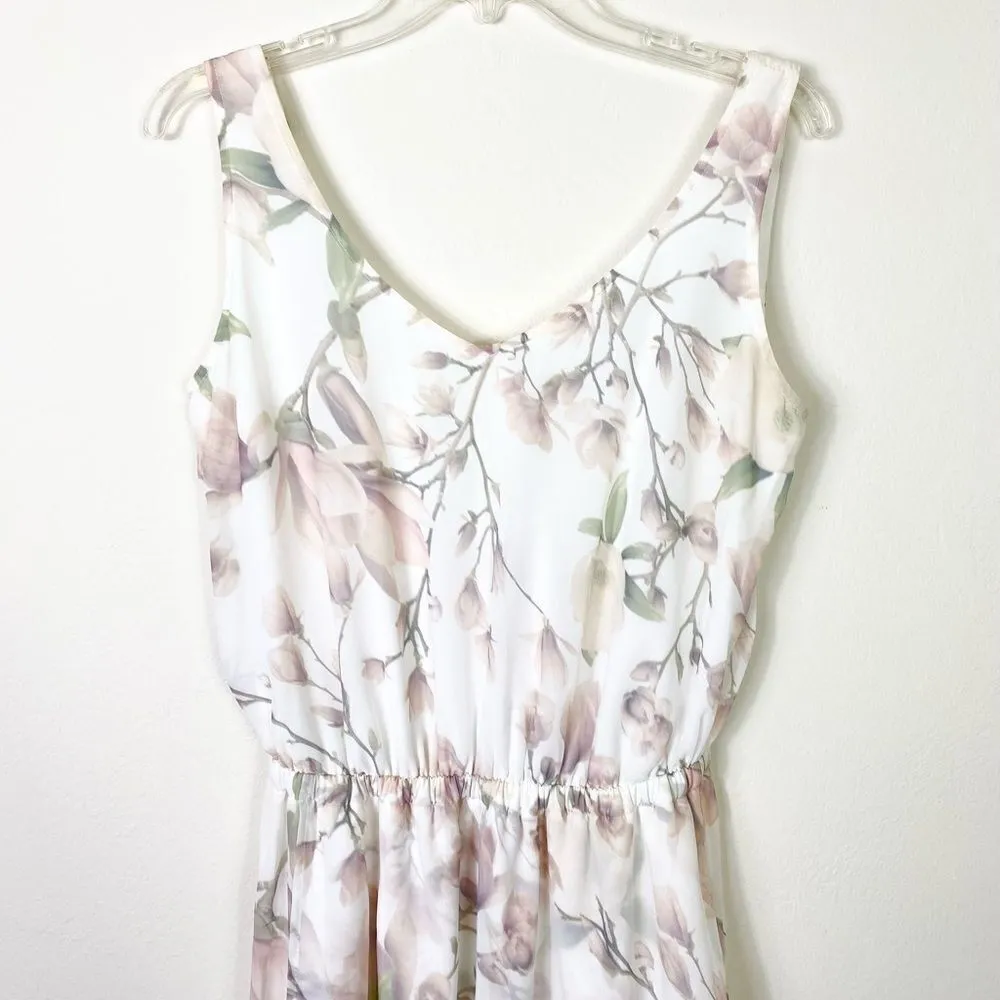 Show Me Your Mumu Kendall White & Pink Floral Sleeveless Slitted Maxi Dress - Image 5