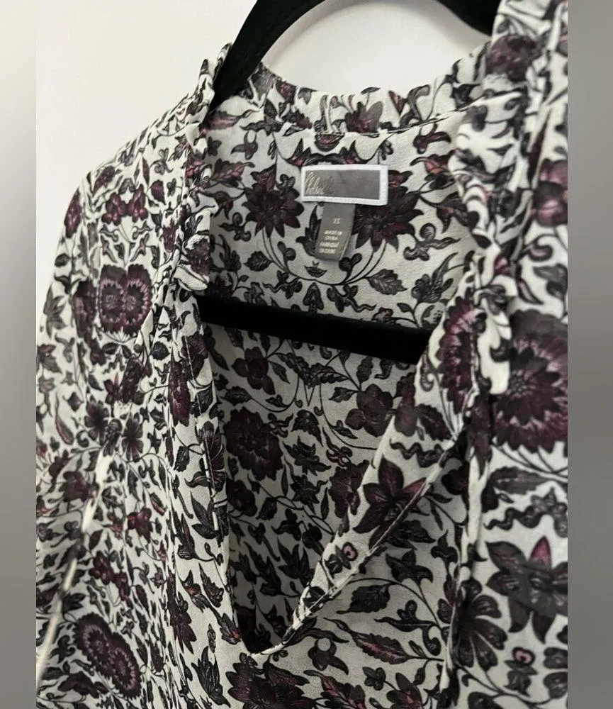 shift dress long bell sleeve v-neck floral print lightweight - Image 3