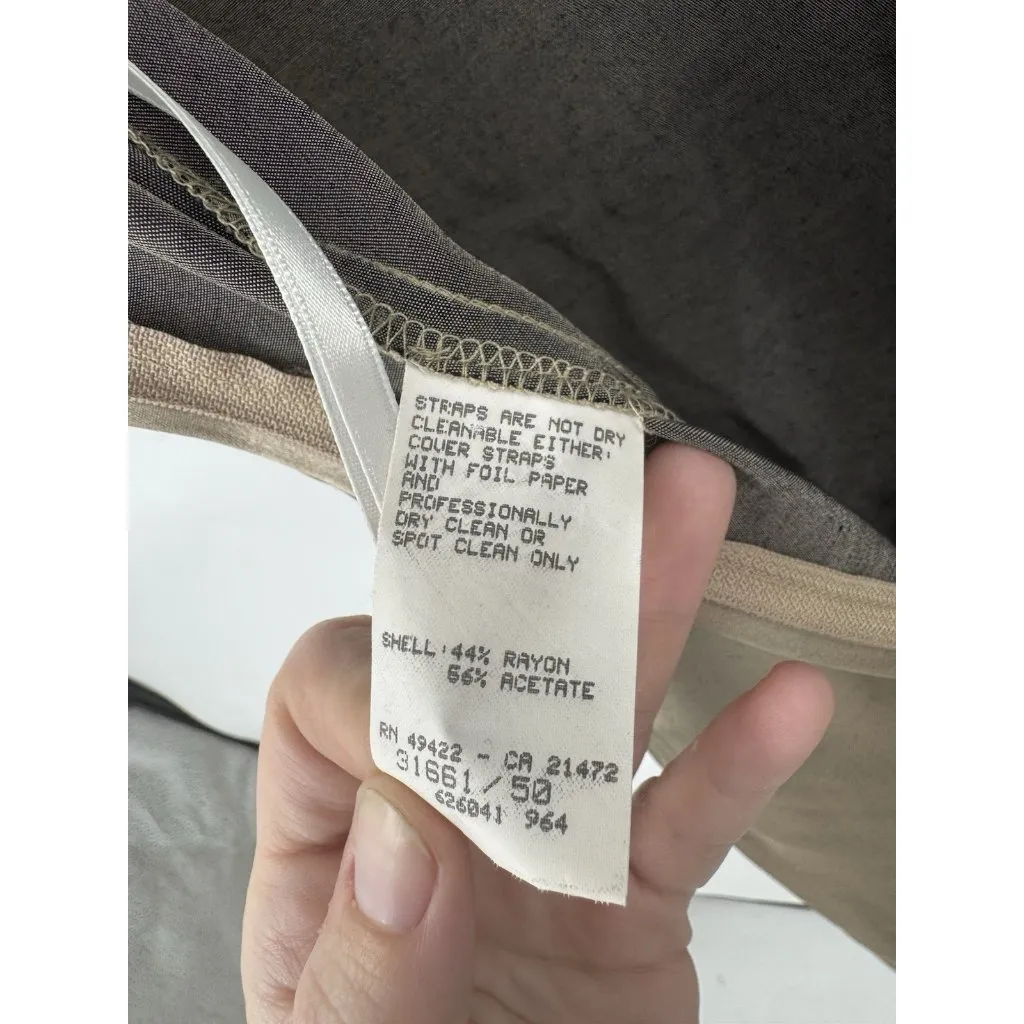 Jessica McClintock Gunne Sax Maxi Gown Dress Women 14 Brown Satin Formal Prom - Image 4